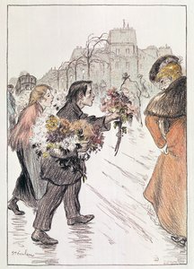 Florists Walking Around the Outer Boulevards by Théophile Alexandre Steinlen